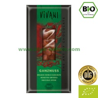 Chocolate ecol�gico con leche y avellanas enteras VIVANI